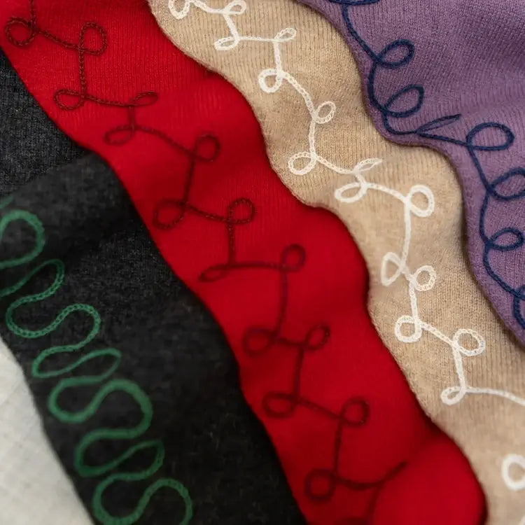 Stitched Cashmere in Red Hot