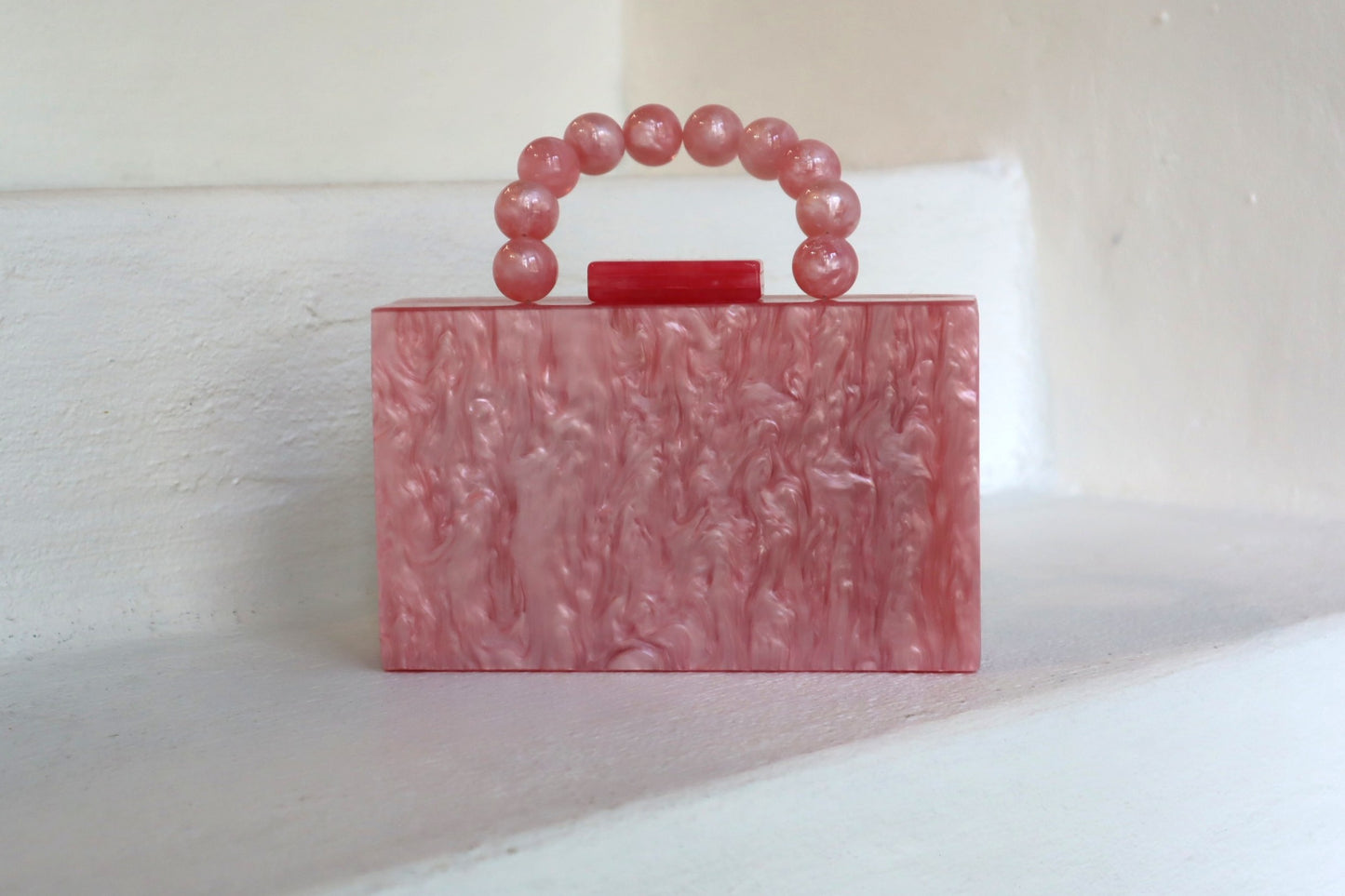 PINK POPPY PURSE WITH TURQUOISE CORAL BRANCHES