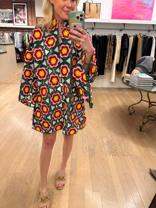 3D MOD FLOWER MINI CAFTAN