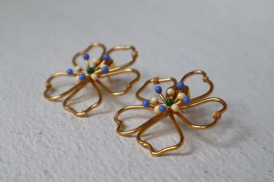 BLUE MIDI AUROROA CONTOUR EARRINGS