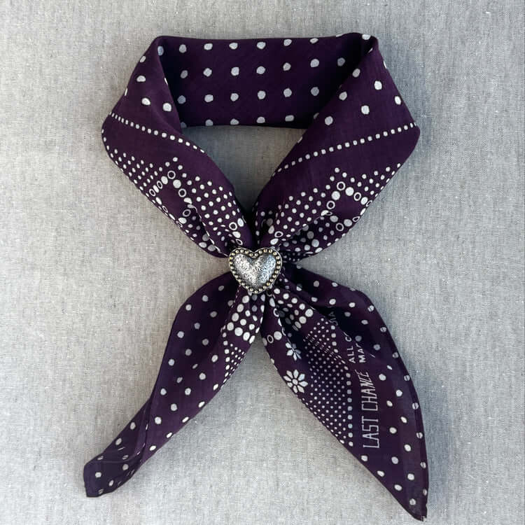 Concho Scarf Slide - Vintage Heart - O/S
