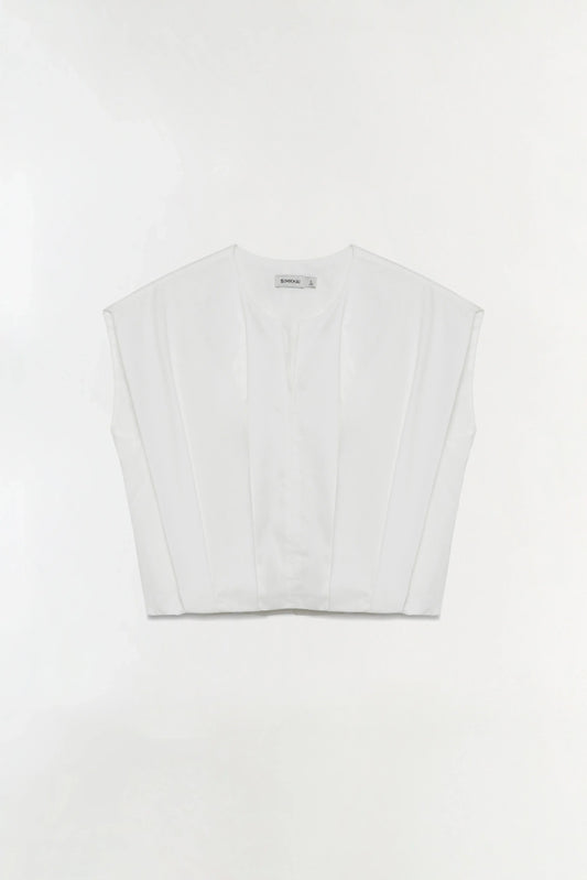WRENLI S/L PLEATED TOP