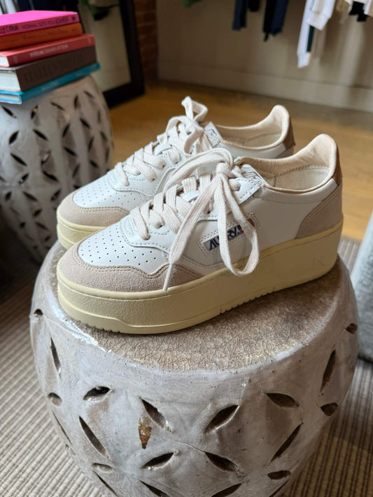 PLATFORM LOW WOM- SUEDE WHITE