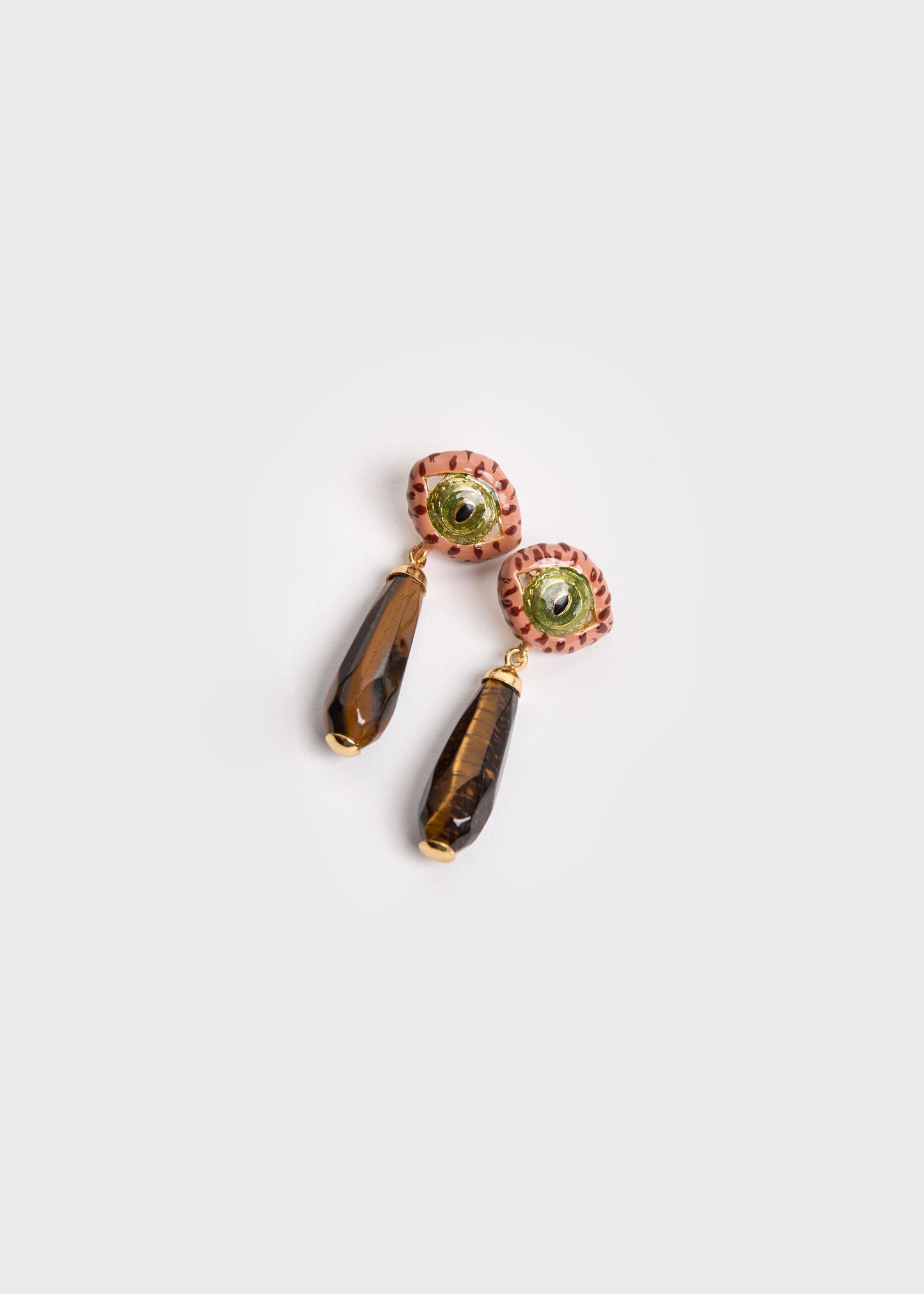 TERRACOTTA CAT DROP EARRINGS