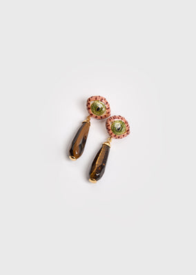 TERRACOTTA CAT DROP EARRINGS