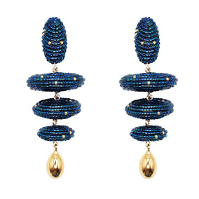 AMELI EARRINGS- IRIS NAVY