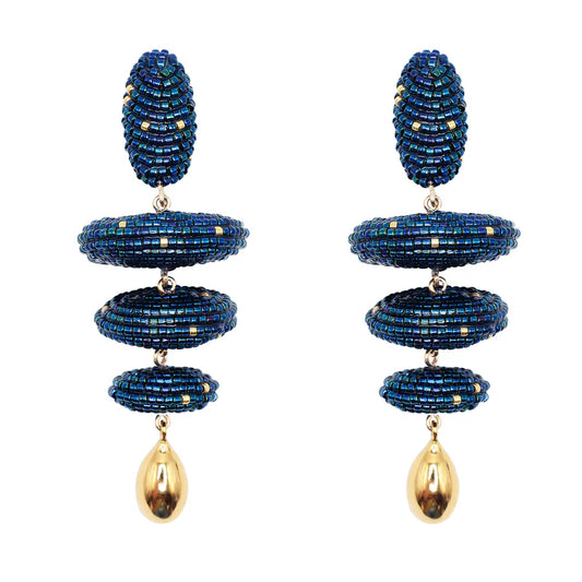 AMELI EARRINGS- IRIS NAVY