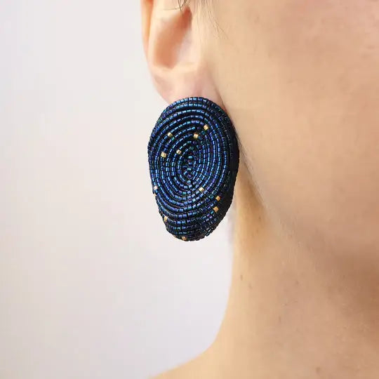 NULLI EARRINGS- IRIS NAVY