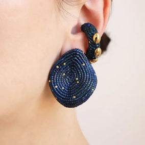 NULLI EARRINGS- IRIS NAVY