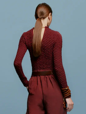 JARI TOP- BURGUNDY