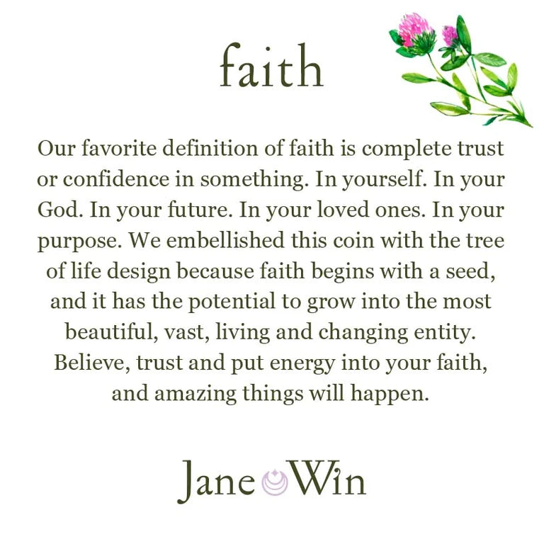 FAITH JW ORIGINAL PENDANT COIN ON 18" DRAWN LINK CHAIN