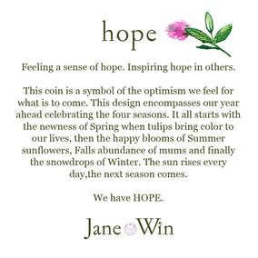 HOPE PETITE EMBELLISHED COIN ON 16-18" CLASSIC ROLO CHAIN