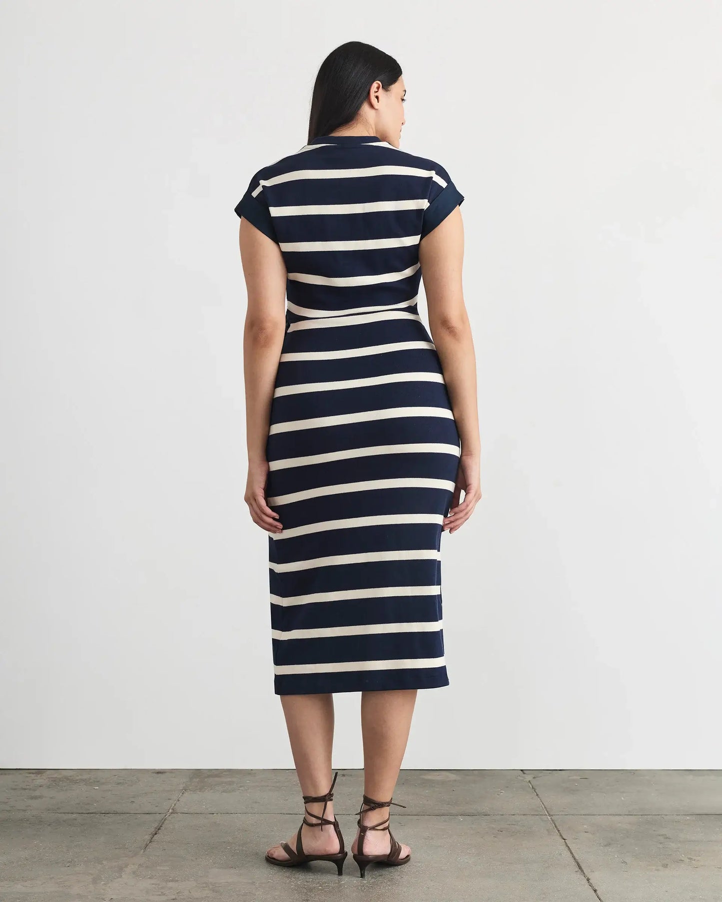 KOVI DRESS-MARITIME BLUE/CREAM WIDE STRIPE