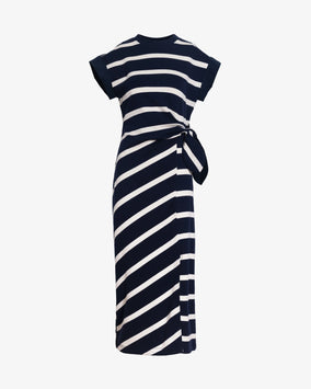 KOVI DRESS-MARITIME BLUE/CREAM WIDE STRIPE
