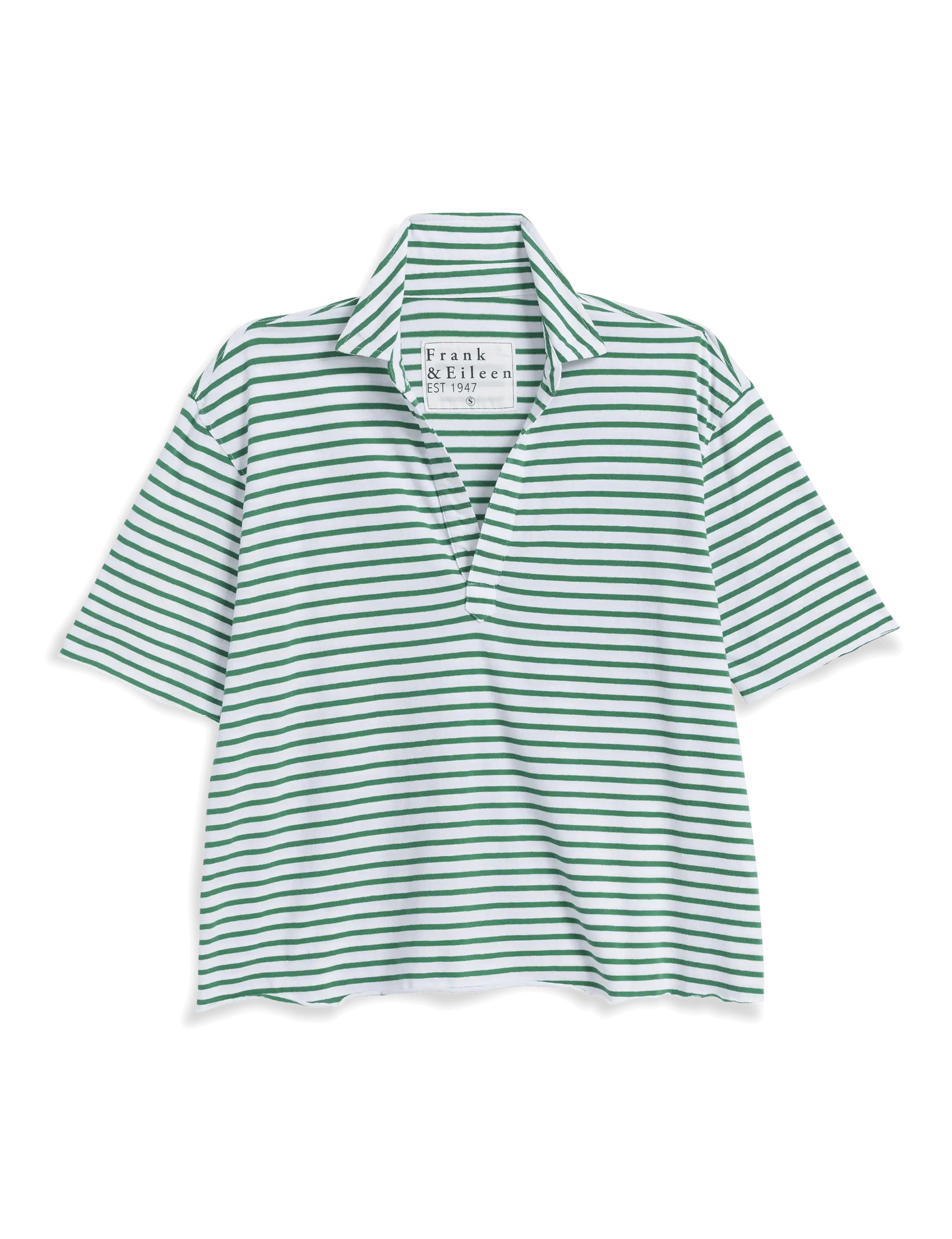 PATTY POPOVER HENLEY- GREEN STRIPE