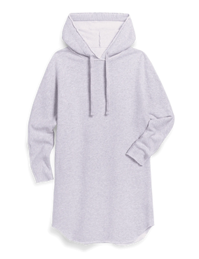 JACK HOODED MINI CAPE DRESS - GRAY MELANGE
