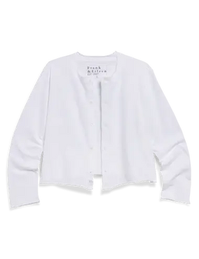 JACKIE TSHIRT CARDIGAN IN WHITE