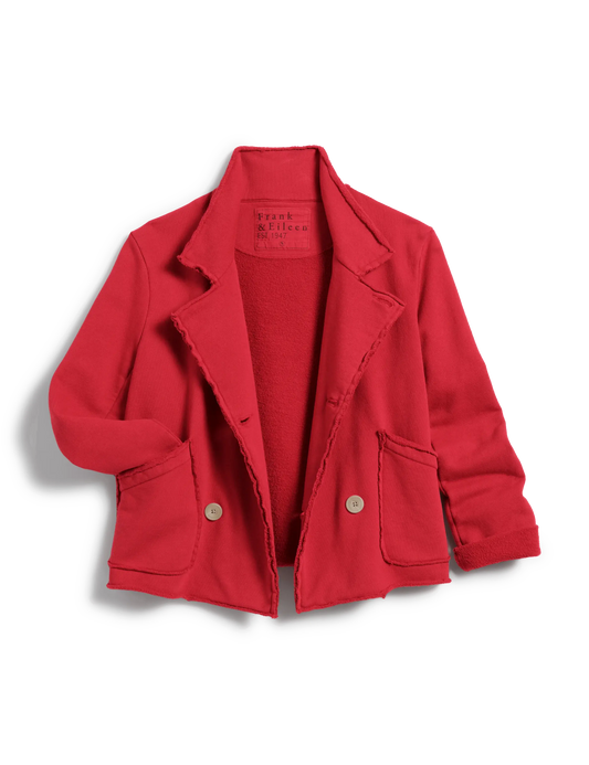 MINI BELFAST CROP PEACOAT- CRIMSON