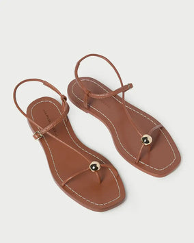 LARA STRAPPY FLAT SANDAL WITH BALL