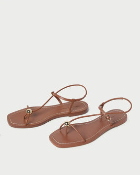 LARA STRAPPY FLAT SANDAL WITH BALL