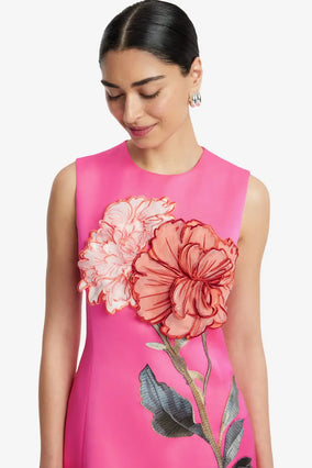 CLEO APPLIQUE SLEEVELESS MIDI DRESS