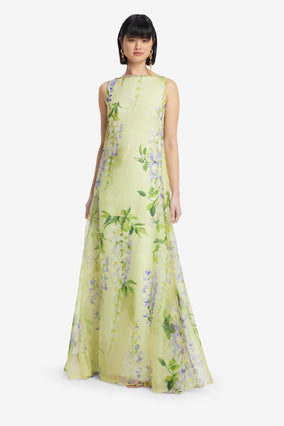 YUMEI EMBELLISHED OPEN BACK GOWN