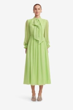 CASSIE TIE NECK MIDI DRESS