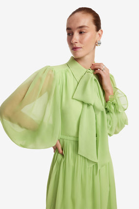 CASSIE TIE NECK MIDI DRESS