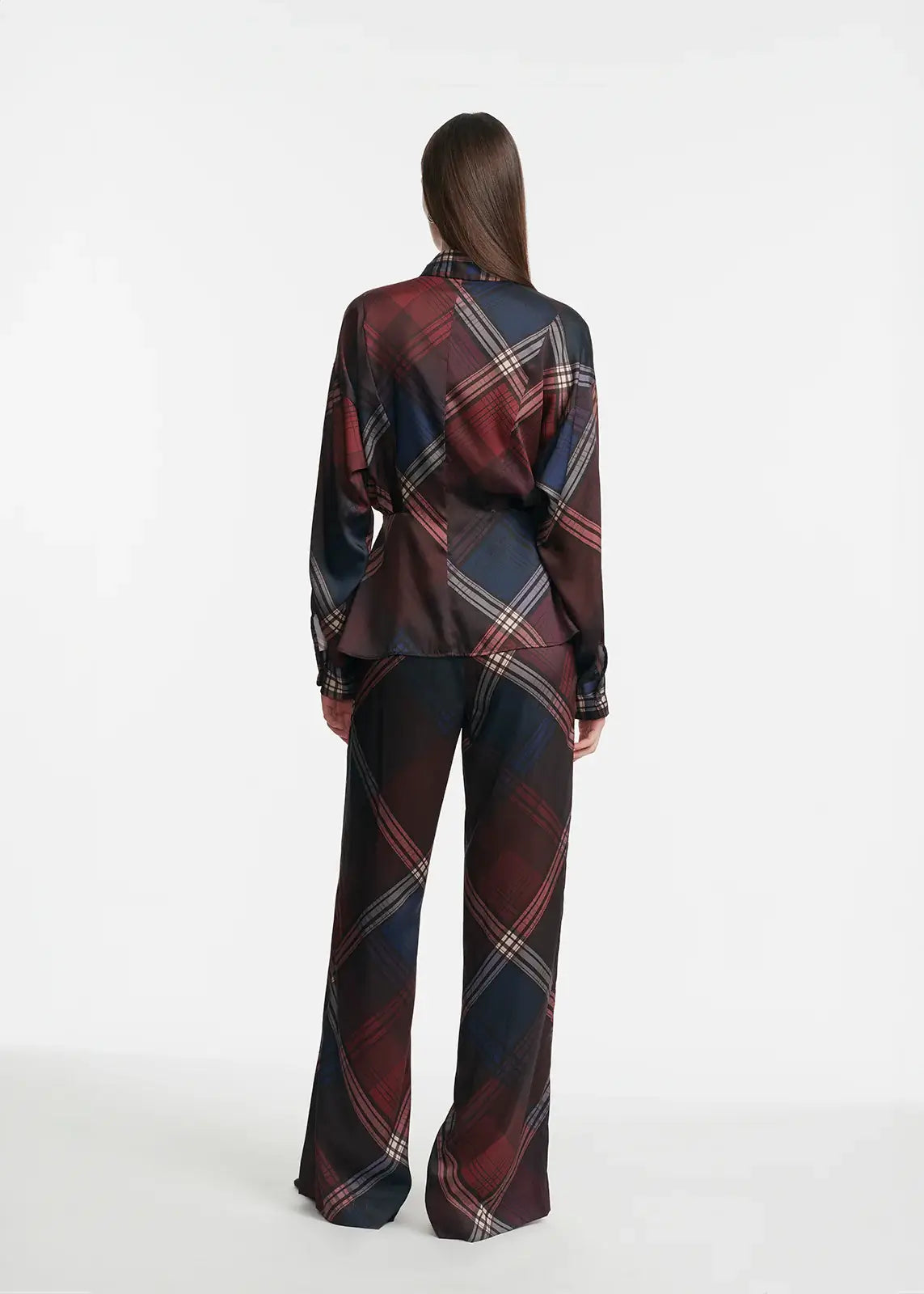 PLAID SARA SATIN PANT
