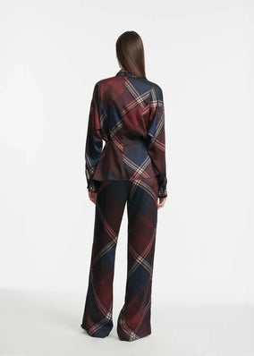 PLAID SARA SATIN PANT