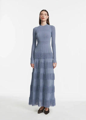 FRIGE DETAIL KNIT PIPER DRESS