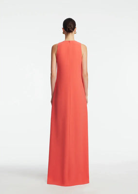 PEONY EMBROIDERED FLUID CREPE FRANCIE GOWN