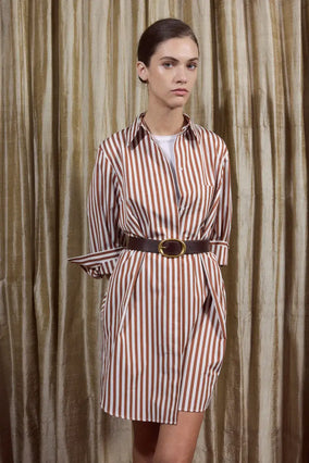 MORNING AFTER DRESS- IVORY/COGNAC