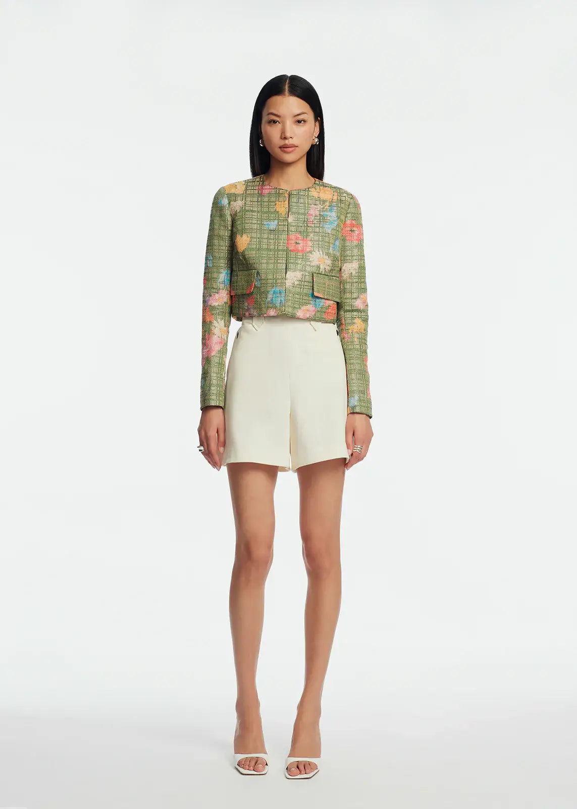 FLORAL RAFFIA JACKET