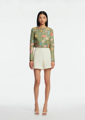 FLORAL RAFFIA JACKET