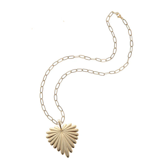 LOVE FULL HEART PENDANT ON 18" DRAWN LINK CHAIN