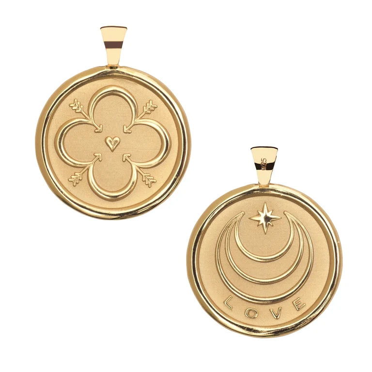 LOVE JW ORIGINAL PENDANT COIN ON 18" DRAWN LINK CHAIN