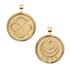 LOVE JW ORIGINAL PENDANT COIN ON 18" DRAWN LINK CHAIN