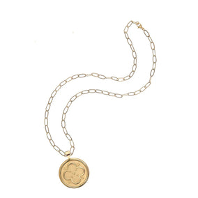 LOVE JW ORIGINAL PENDANT COIN ON 18" DRAWN LINK CHAIN