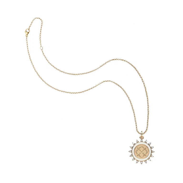 LOVE PETITE EMBELLISHED COIN ON 16-18" CLASSIC ROLO CHAIN