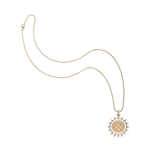 LOVE PETITE EMBELLISHED COIN ON 16-18" CLASSIC ROLO CHAIN