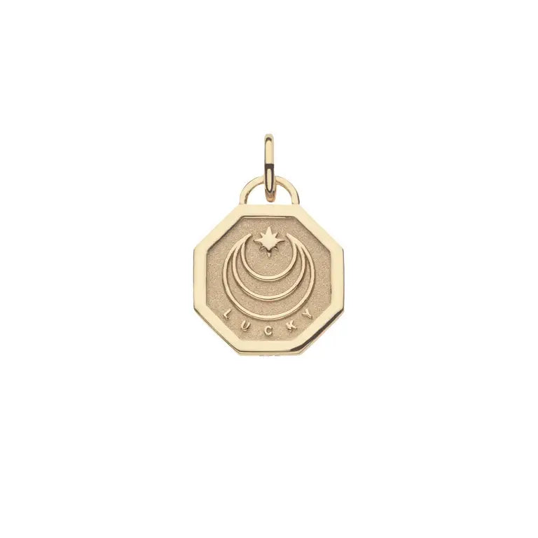 LUCKY PETITE EMBELLISHED COIN ON 16-18" CLASSIC ROLO CHAIN