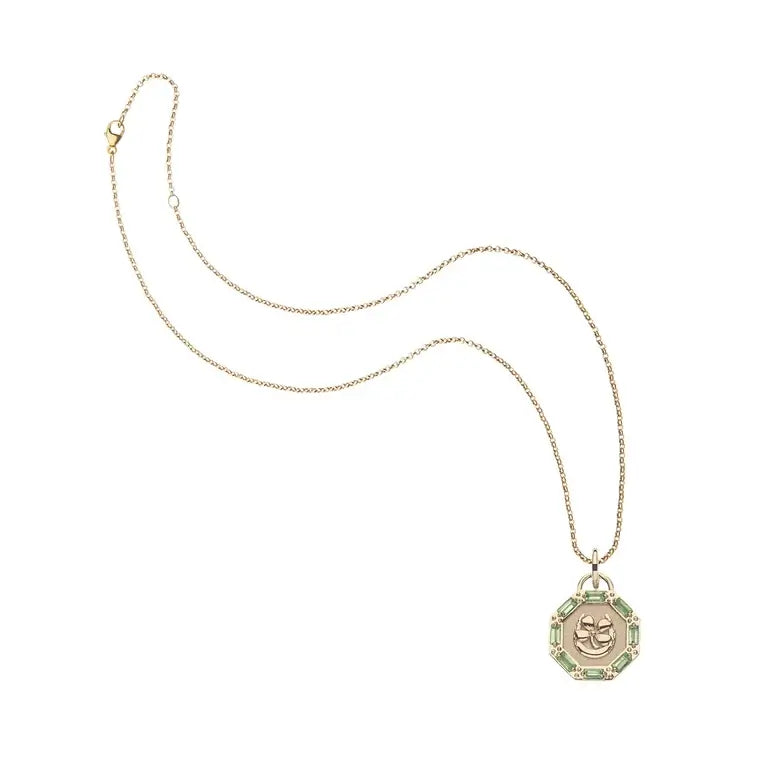 LUCKY PETITE EMBELLISHED COIN ON 16-18" CLASSIC ROLO CHAIN