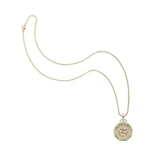 LUCKY PETITE EMBELLISHED COIN ON 16-18" CLASSIC ROLO CHAIN