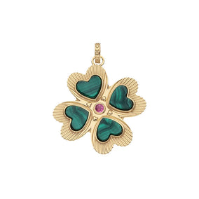 LUCKY IN LOVE CLOVER PENDANT IN MALACHITE