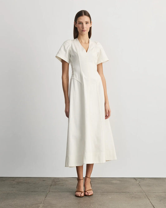 MIDI RENZO DRESS-CHALK CHALK