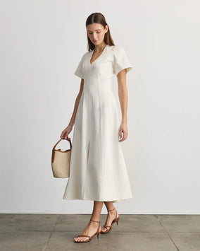 MIDI RENZO DRESS-CHALK CHALK