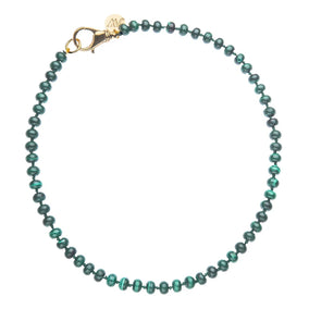 GUMDROP BEADED NECKLACE IN MALACHITE 16"