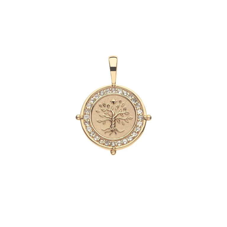 FAITH PETITE EMBELLISHED COIN ON 16-18" CLASSIC ROLO CHAIN