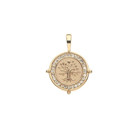 FAITH PETITE EMBELLISHED COIN ON 16-18" CLASSIC ROLO CHAIN